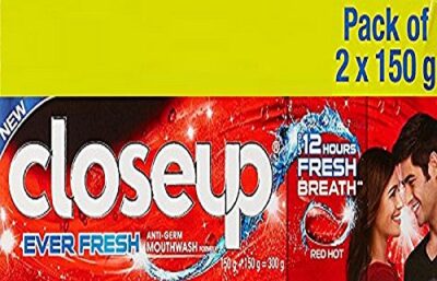 CLOSE UP TOOTHPASTE RED HOT 2*150 GMS