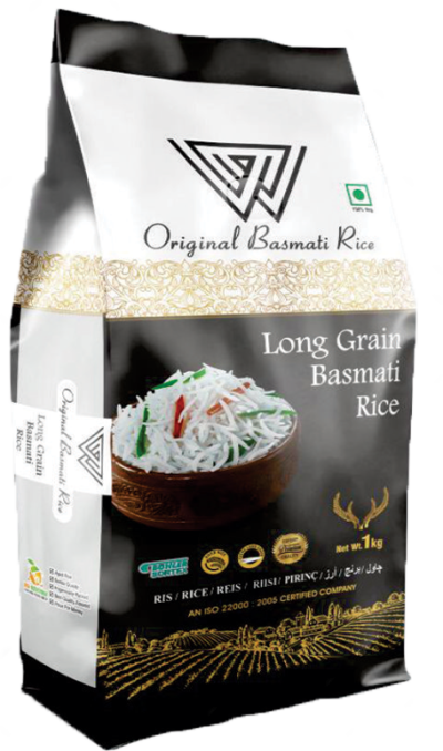 "W" L LONG GRAIN BASMATI RICE 1 KG